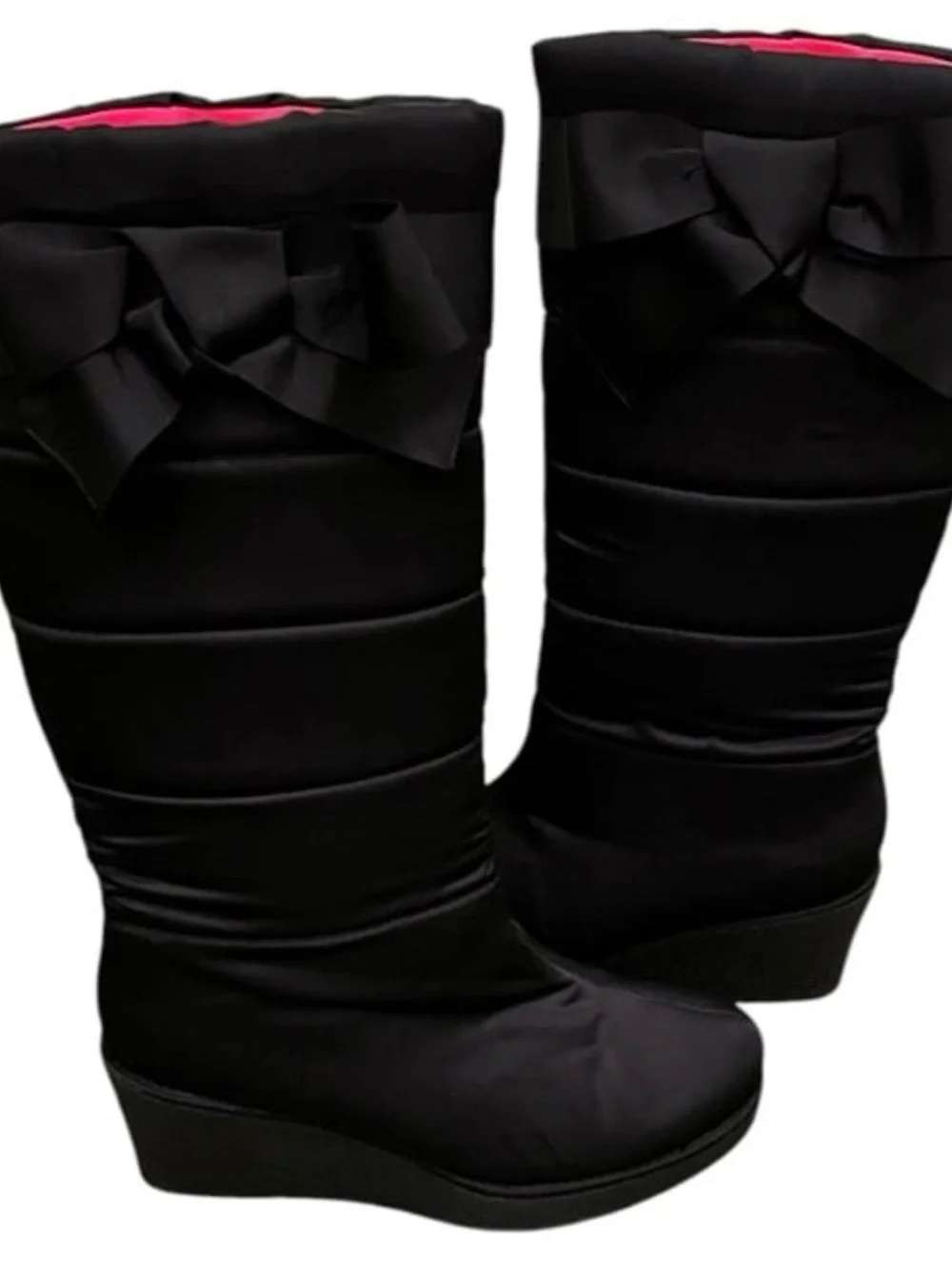 Kate Spade New York Women’s Black Puffer Wedge Boots